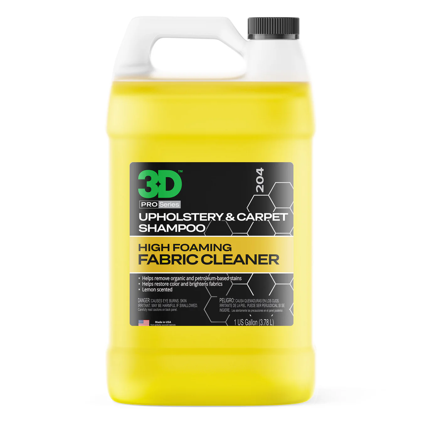 картинка Шампунь для ковров,сидений,велюра и обивки - 3D 204 Upholstery and Carpet Shampoo 3,8л.