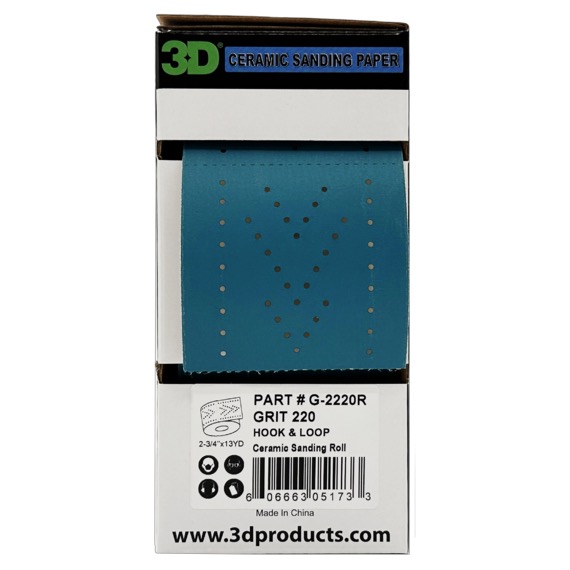 картинка Керамическая наждачная бумага лента отрывная P220 - 3D Sky Blue Ceramic Paper 7см. х 98cм. (12м. в коробке)