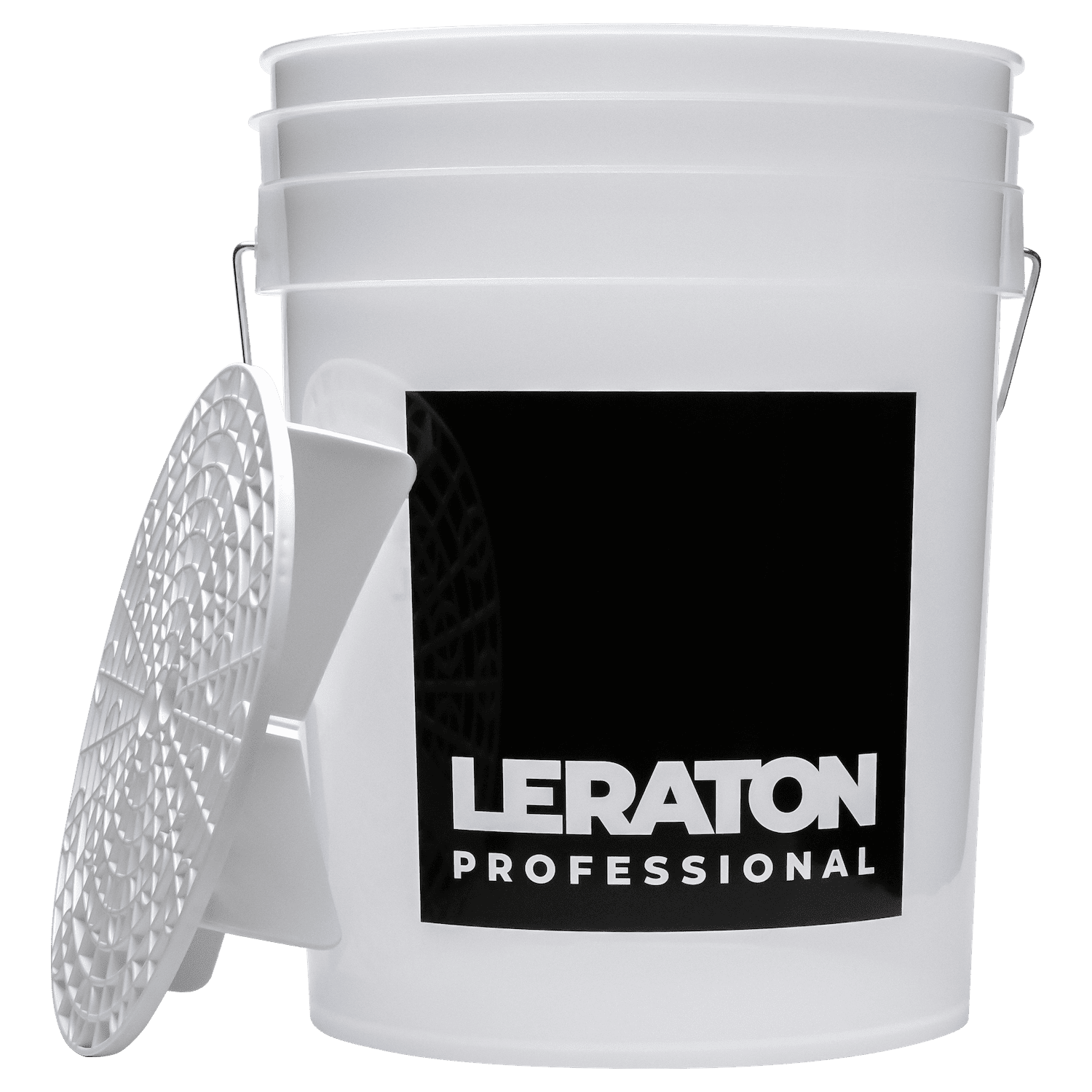 картинка Ведро для мойки автомобилей с сепаратором (белое) - LERATON PROFESSIONAL Detailing Bucket 20л.