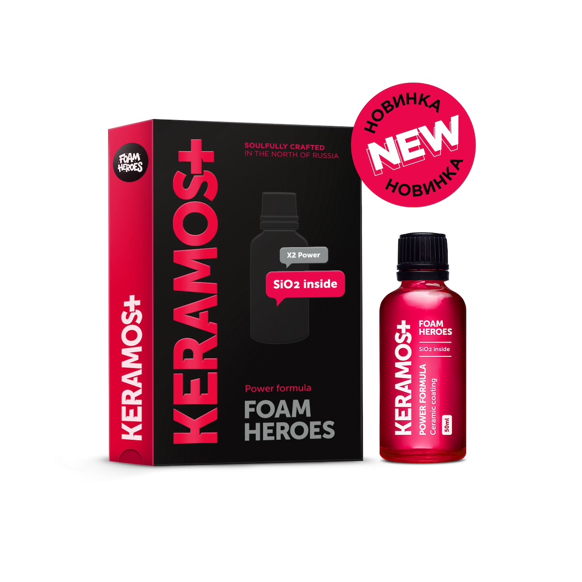 картинка Керамическое покрытие для ЛКП, хрома и дисков - Foam Heroes Keramos+ 50мл.