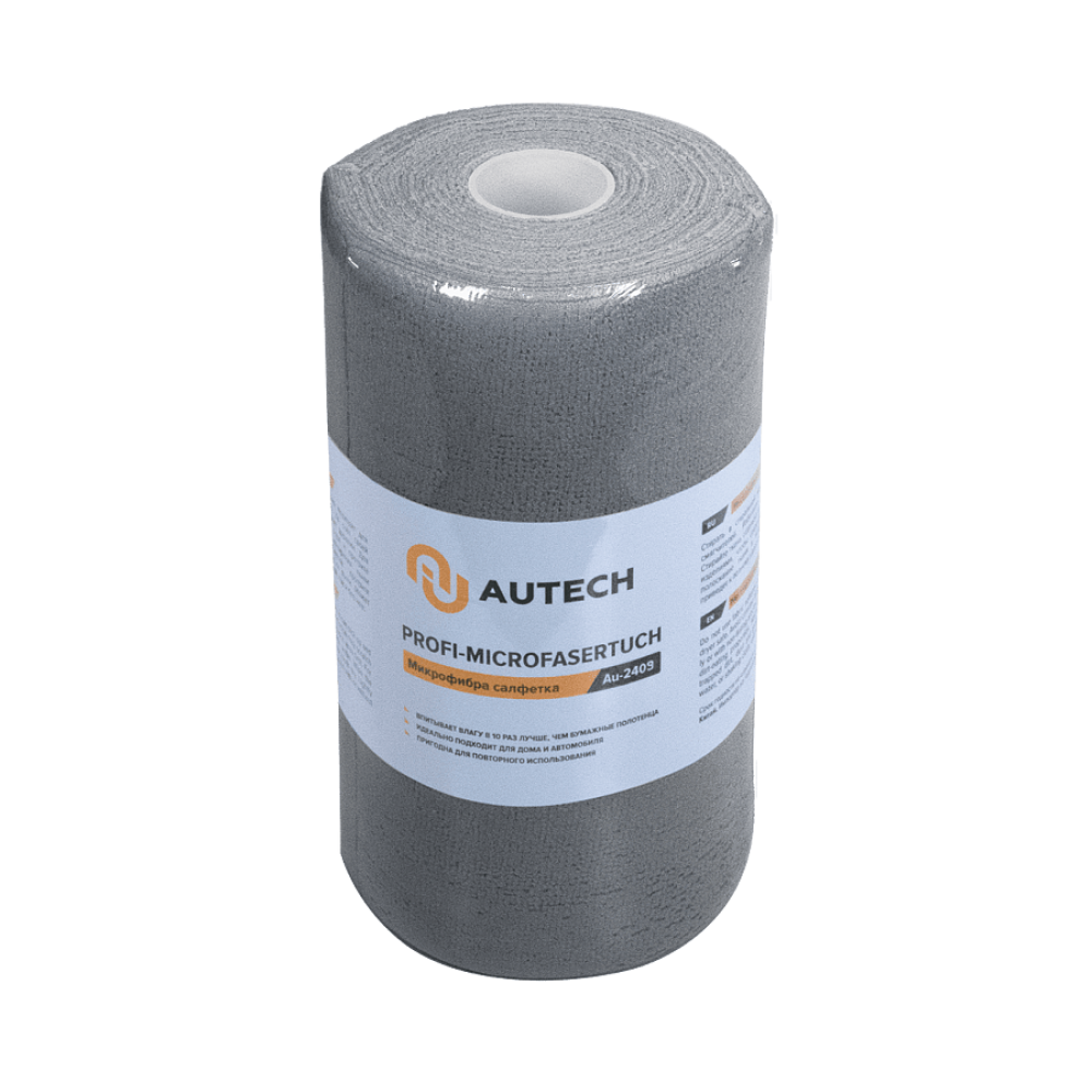 картинка Микрофибровая салфетка серая рулон (50шт) - AuTech Profi-Microfasertuch 25x25см.