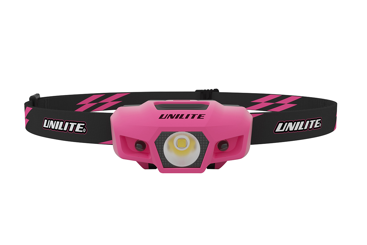 картинка Спортивный налобный фонарь розовый корпус (175 Lm, 1xAA, IPX6) - UNILITE SPORT-H1