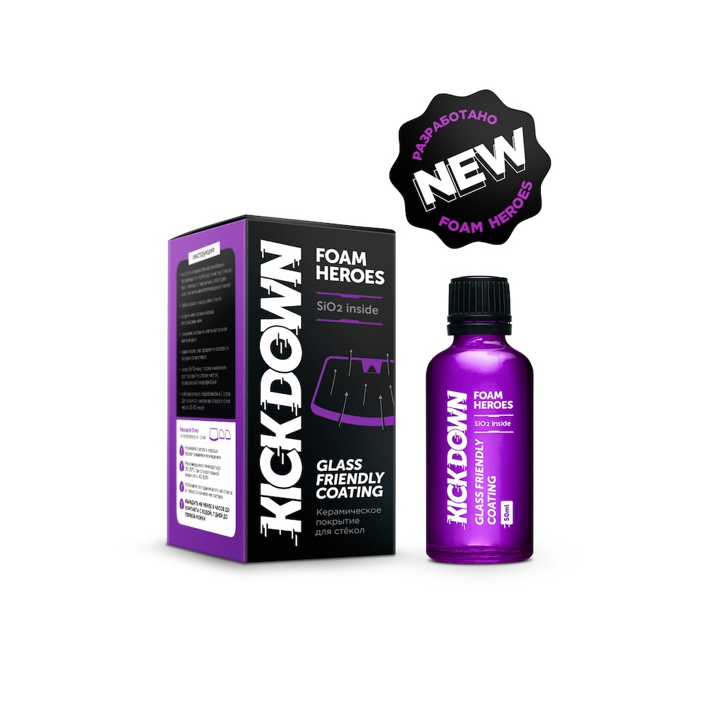 картинка Легкое в нанесении гидрофобное защитное покрытие для стекол - Foam Heroes Kickdown 50мл.