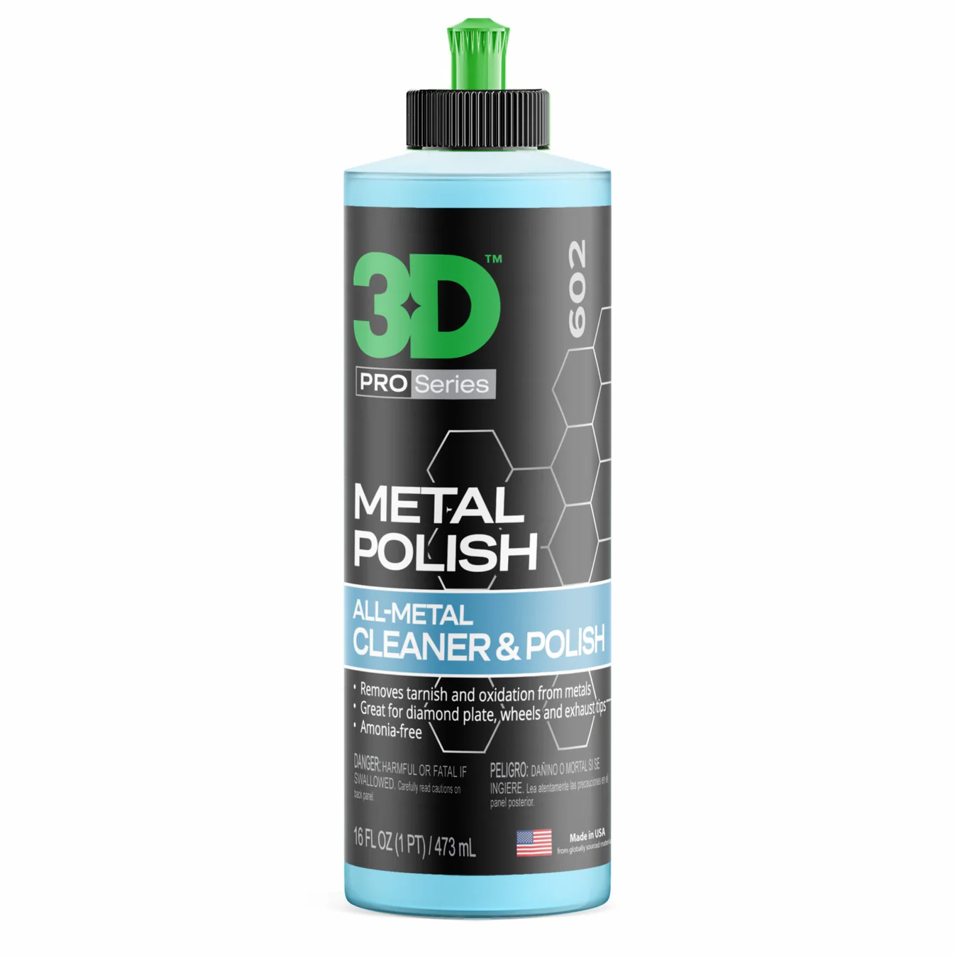 картинка Полироль для латуни, серебра, хрома, золота, меди - 3D 602 Metal Polish 473мл.