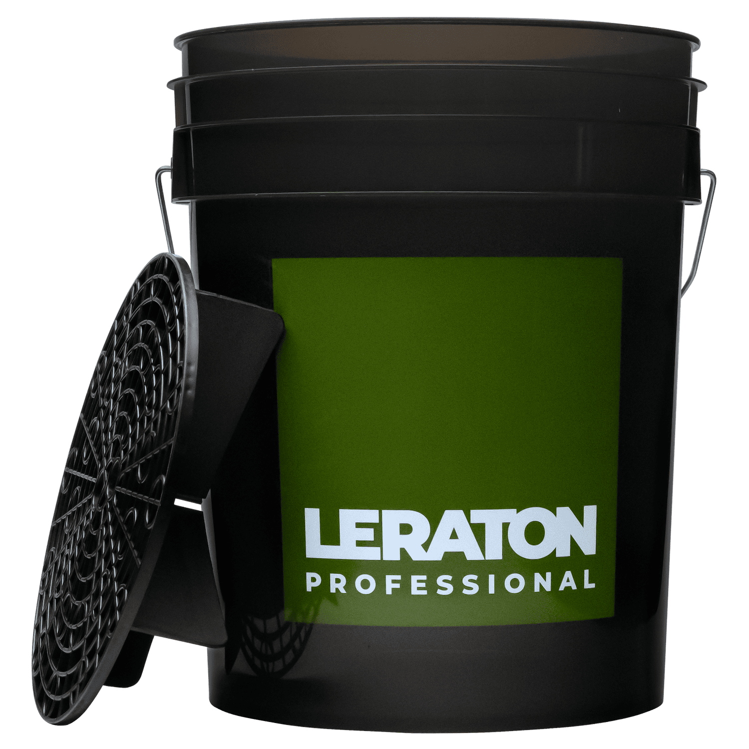 картинка Ведро для мойки автомобилей с сепаратором (чёрное) - LERATON PROFESSIONAL Detailing Bucket 20л.