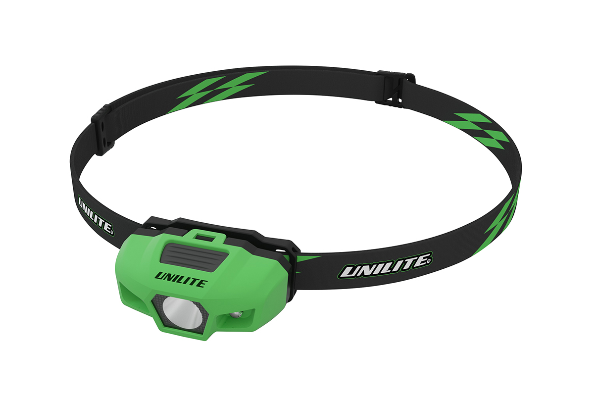 картинка Спортивный налобный фонарь зеленый корпус (175 Lm, 1xAA, IPX6) - UNILITE SPORT-H1