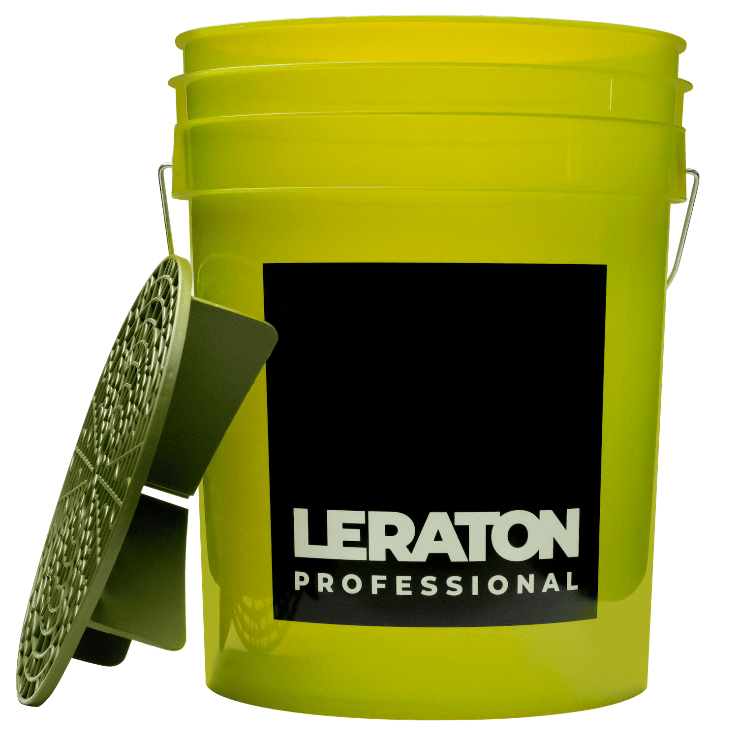 картинка Ведро для мойки автомобилей с сепаратором (оливка) - LERATON PROFESSIONAL Detailing Bucket 20л.