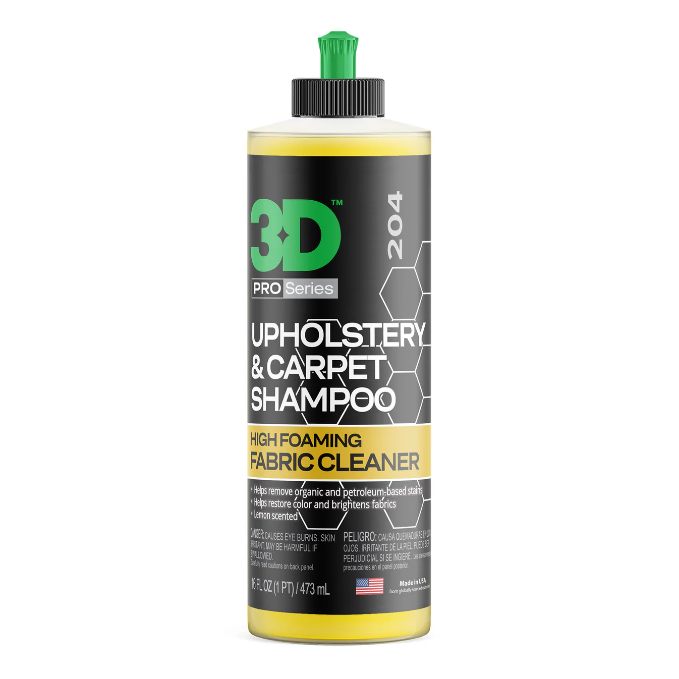 картинка Шампунь для ковров,сидений,велюра и обивки - 3D 204 Upholstery and Carpet Shampoo 473мл.