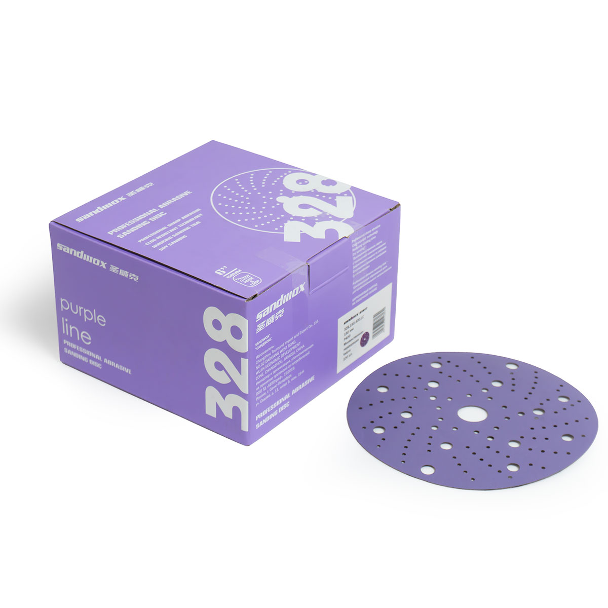 картинка Шлифовальный диск (P150) - Sandwox 328 Purple Line Multiholes 150мм.