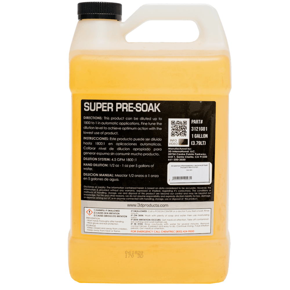 картинка Бесконтактный шампунь-обезжириватель с высоким pH - 3D Super Pre-Soak 3,8л.