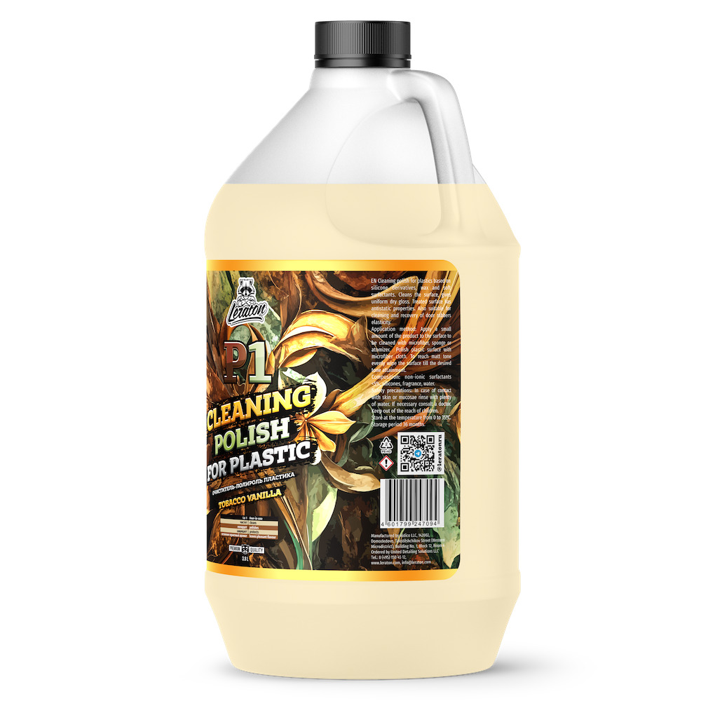 картинка Очиститель-полироль пластика - LERATON P1 Tobacco Vanilla 3,8л.