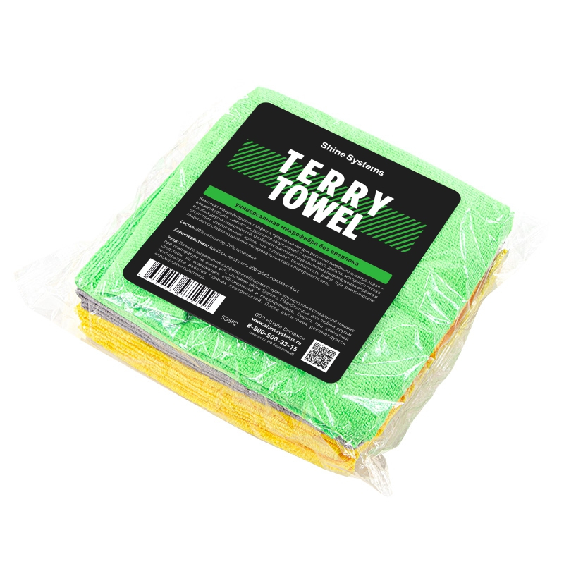 картинка Универсальная микрофибра без оверлока (6шт) - Shine Systems Terry Towel 40*40см.