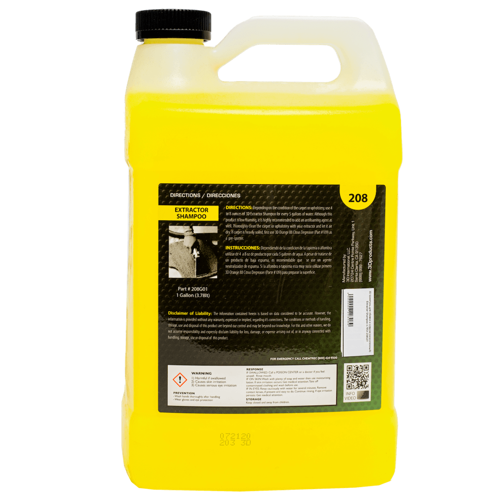 картинка Очиститель для обивки и ковров (низкопенный) - 3D 208 Extractor Shampoo 3,8л.