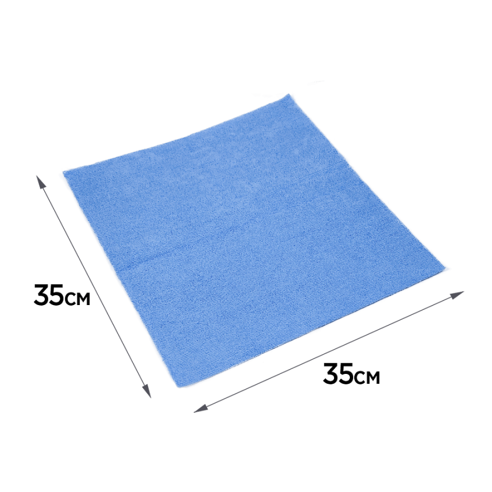 картинка Микрофибра салфетка синяя без оверлока (3шт) - AuTech Profi-Microfasertuch 35x35см.